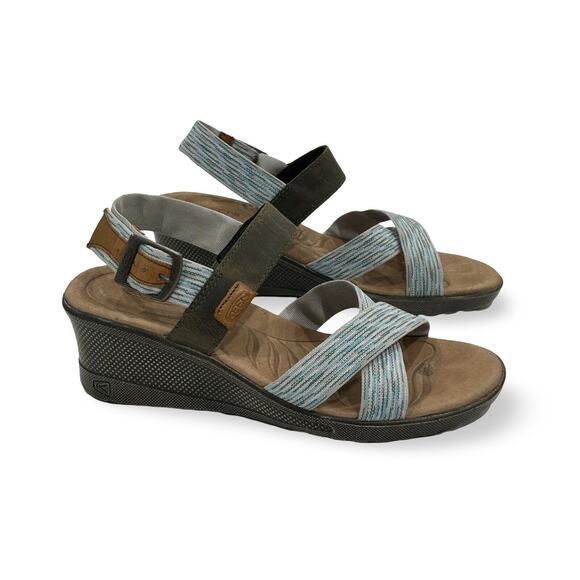 Keen Shoes - Keen Skyline Slingback Wedge Sandals Womens Size 8.5 Aqua Green Comfort Shoe